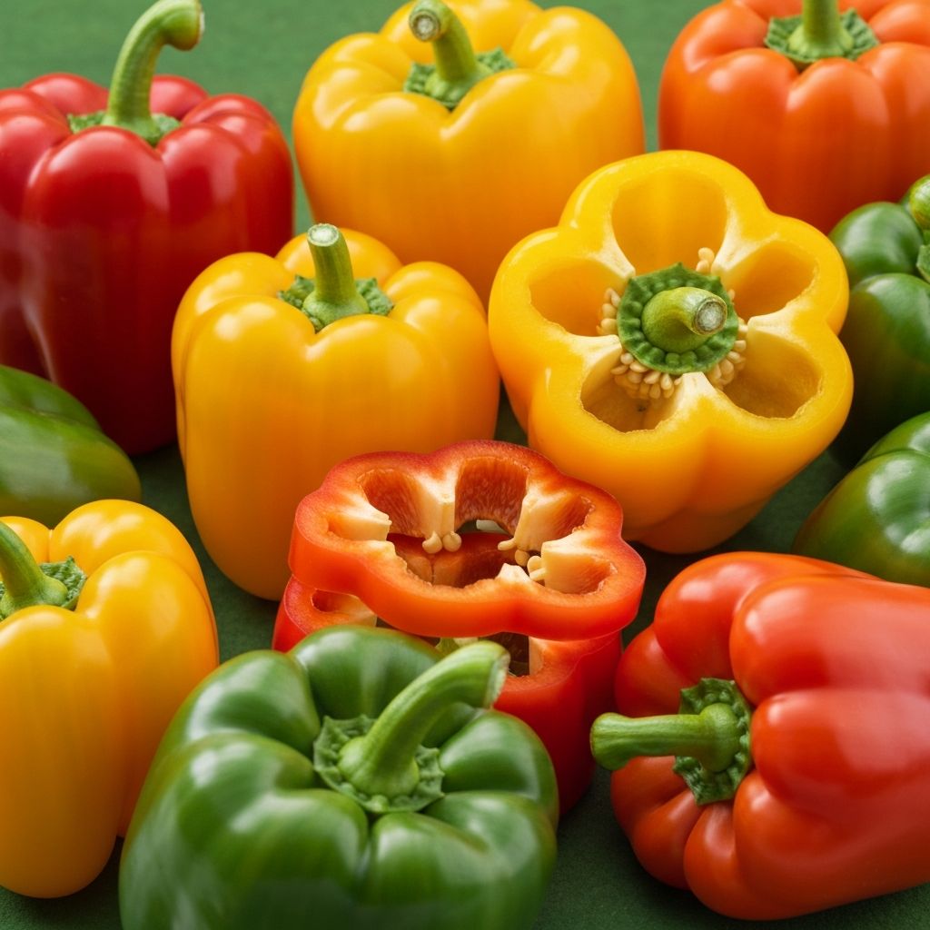 Poivrons multicolores et leurs pigments variés